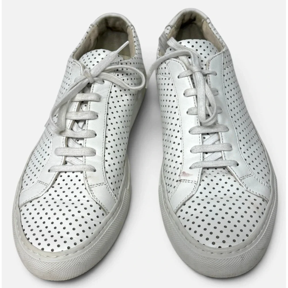 Common Projects 1886 Achilles Low White Perforated Sneakers Mens Size 9 US 42